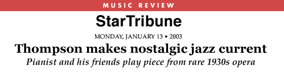 Star Tribune Music Review January 13, 2003